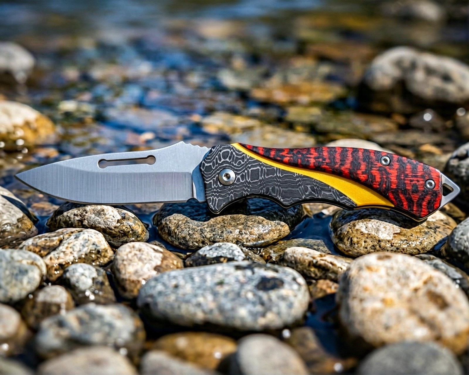 Pheasant Tail Folder Knife 3Cr13 Stainless Steel | Feather‑Pattern Handle