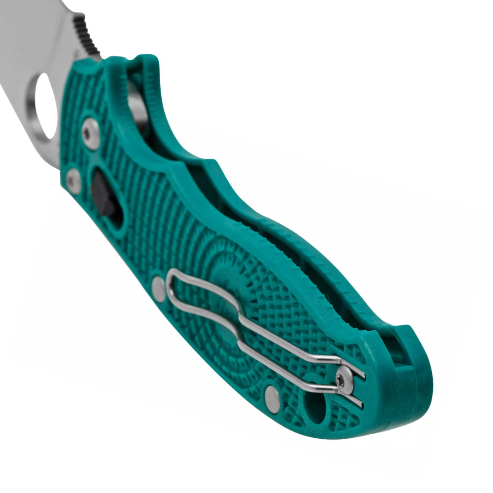 Spyderco C101PCBL2 Manix2 Lightweight Green Handle Stainless Steel Folding Knife
