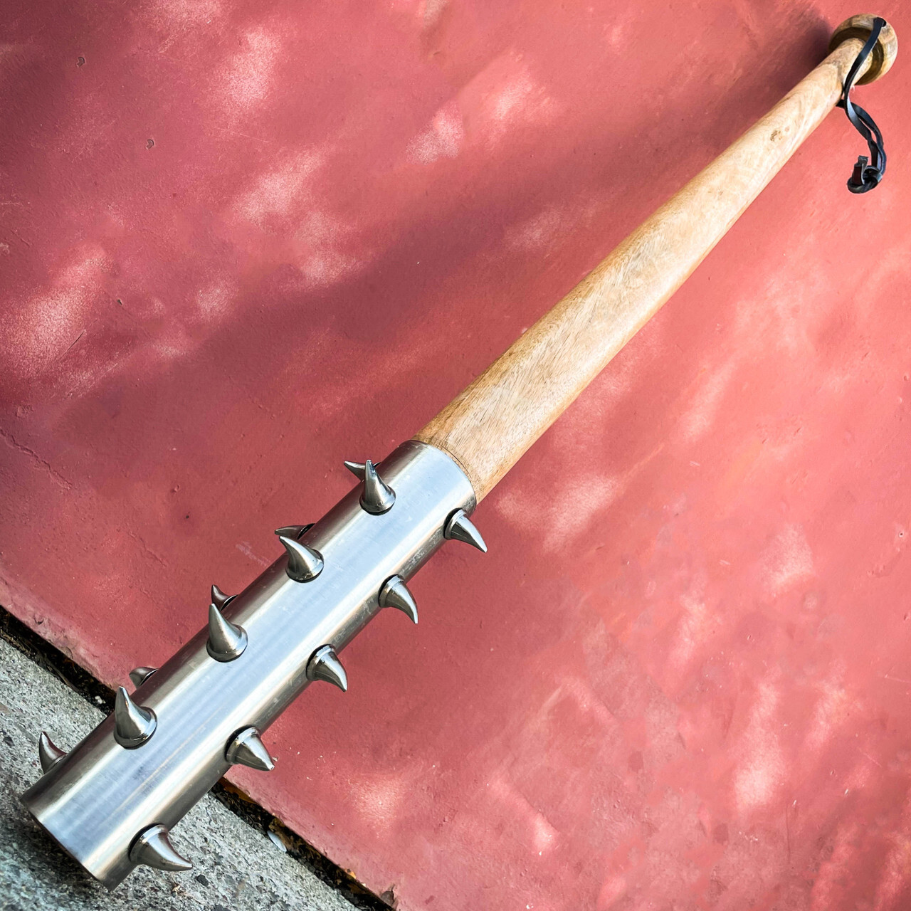 Medieval 30″ Mace Wicked Spiked Wood Club SOLID Middle Ages Bat Knight LARP Silv