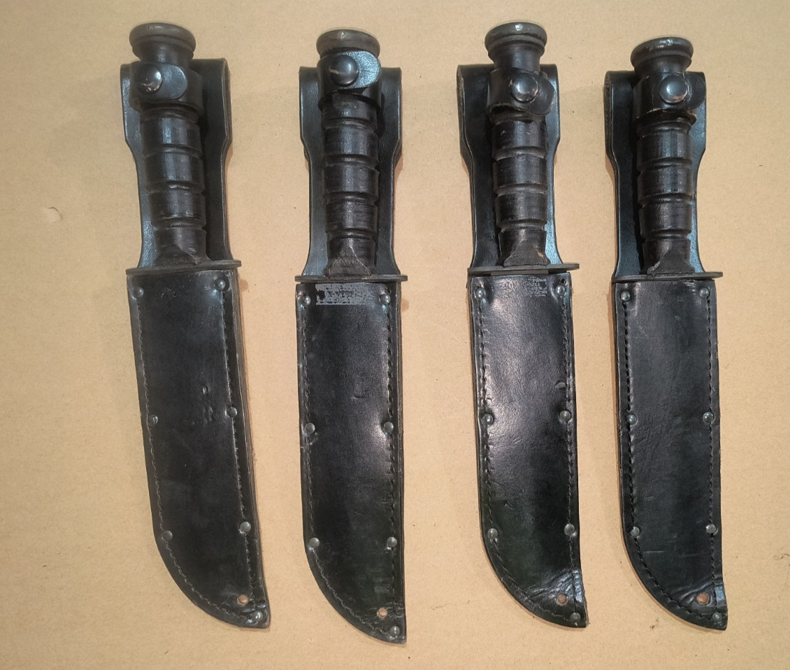 Vintage Knife Genuine USMC #498 + Leather Scabbard Camillus Knife Co USA
