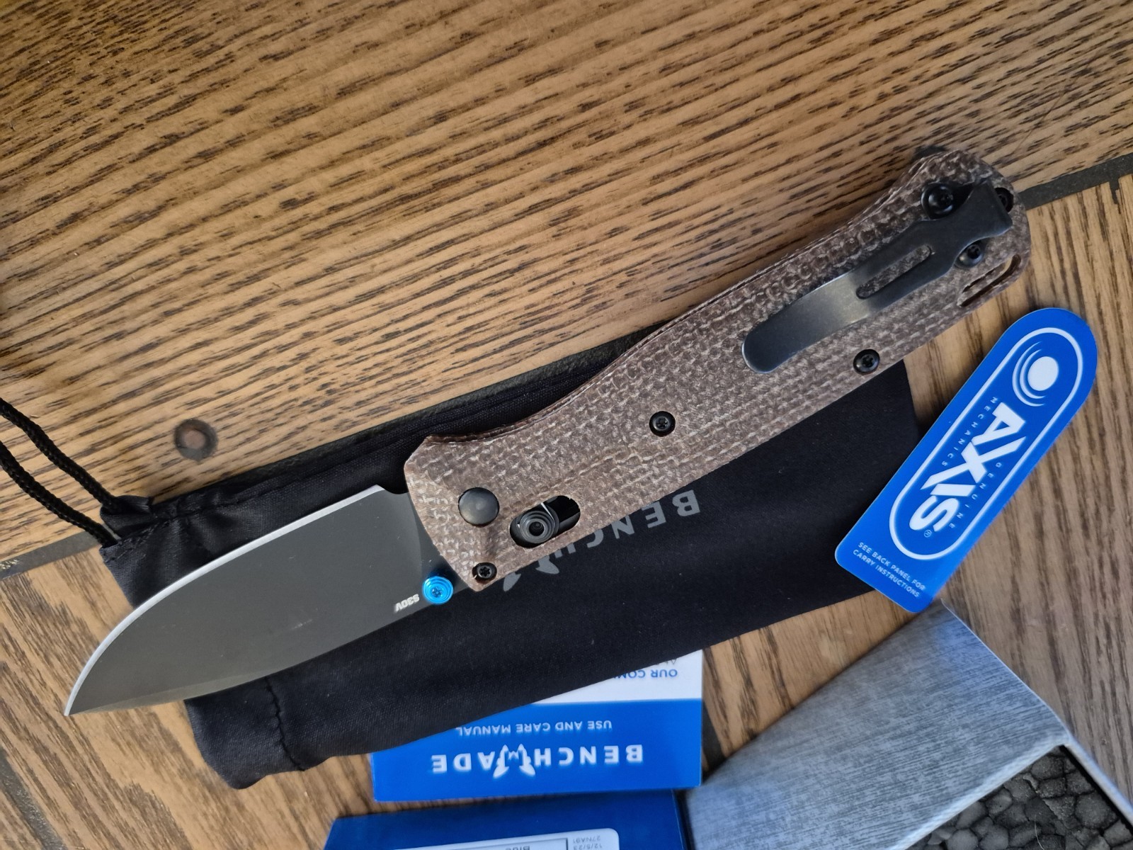 Benchmade Bugout 535 Custom Micarta Brown Scales S30V Blade