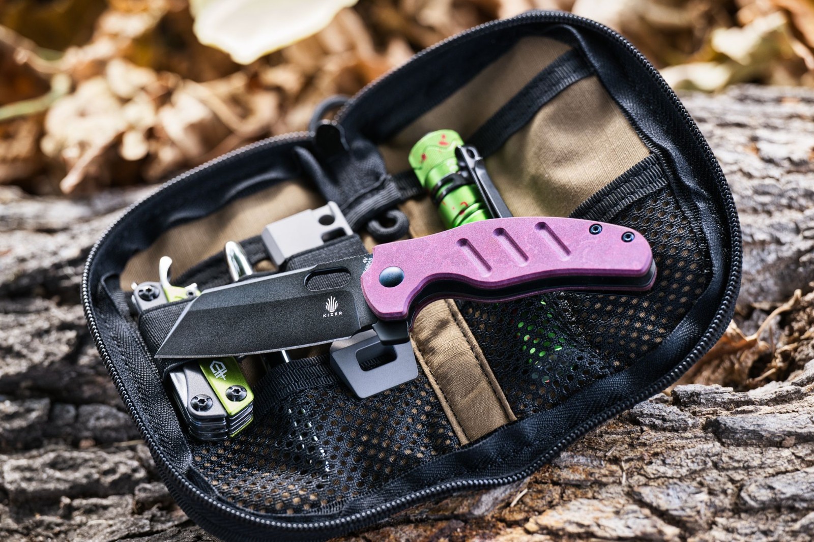 Kizer Mini Sheepdog C01C EDC Folding Pocket Knife 4V Blade Richlite Handle