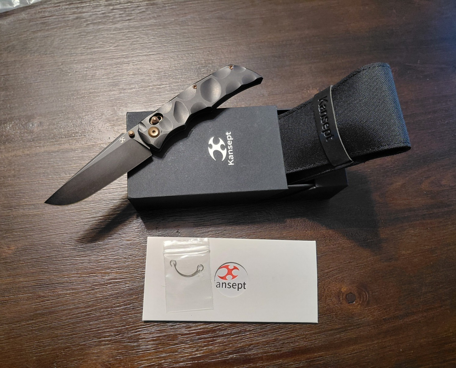 Kansept SIF Pocketknife CPM S35VN Blackwash Drop Point Blade Titanium Handle