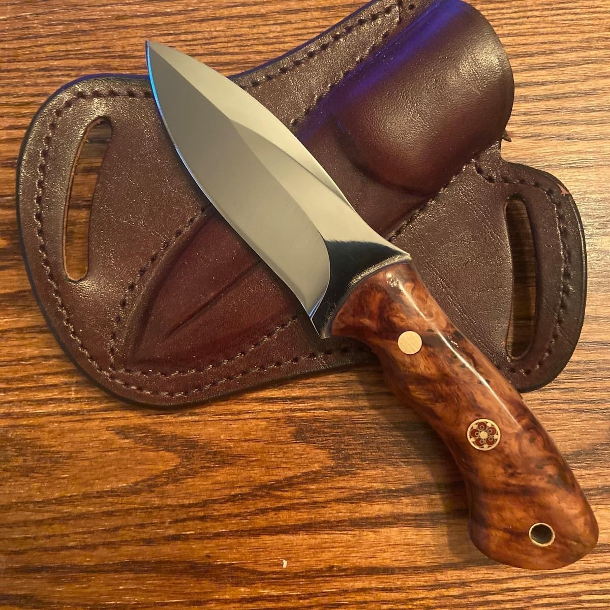 Hunting knife/outdoor camping knife, 12 cm blade made of 1075 carbon steel