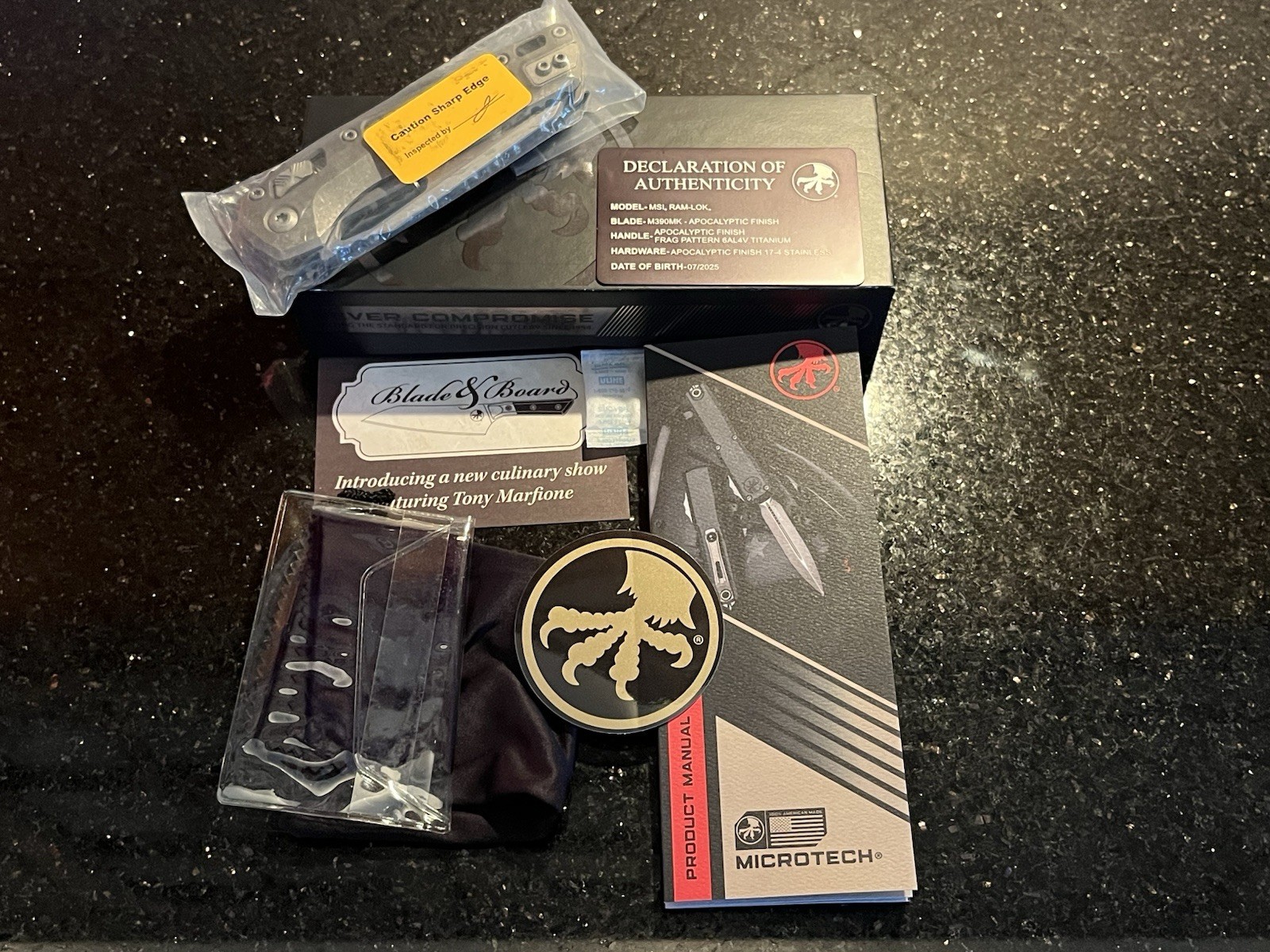 Microtech Marfione Select MSI RAM Lok Frag Titanium Handles