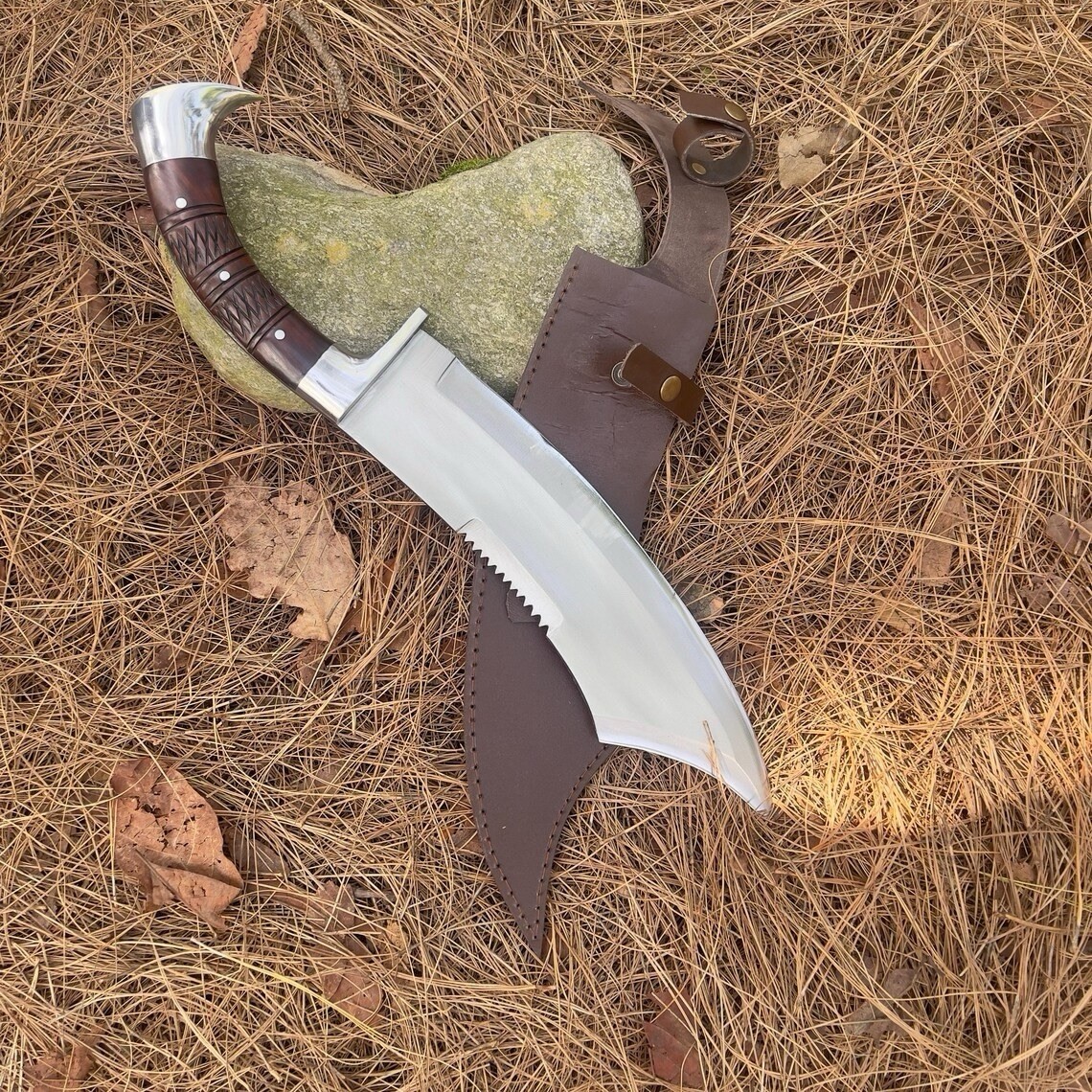 Custom Handmade D2 Tool Steel Machete – 20″ Combat & Survival Knife With Sheath