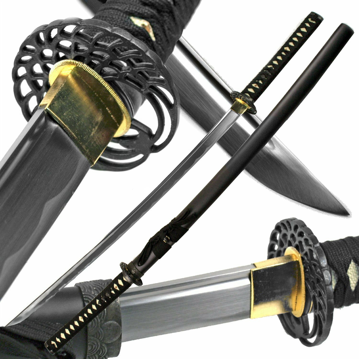 40.5″ Katana Full Tang Sharp 1045 Carbon Steel Blade Samurai Sword Crane Tsuba
