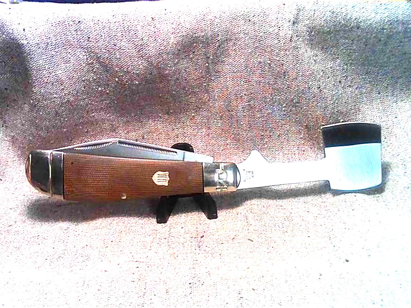 Rough Ryder Pocket Chopper Folding Knife Hatchet Brown Tater Skin Micarta RR2339