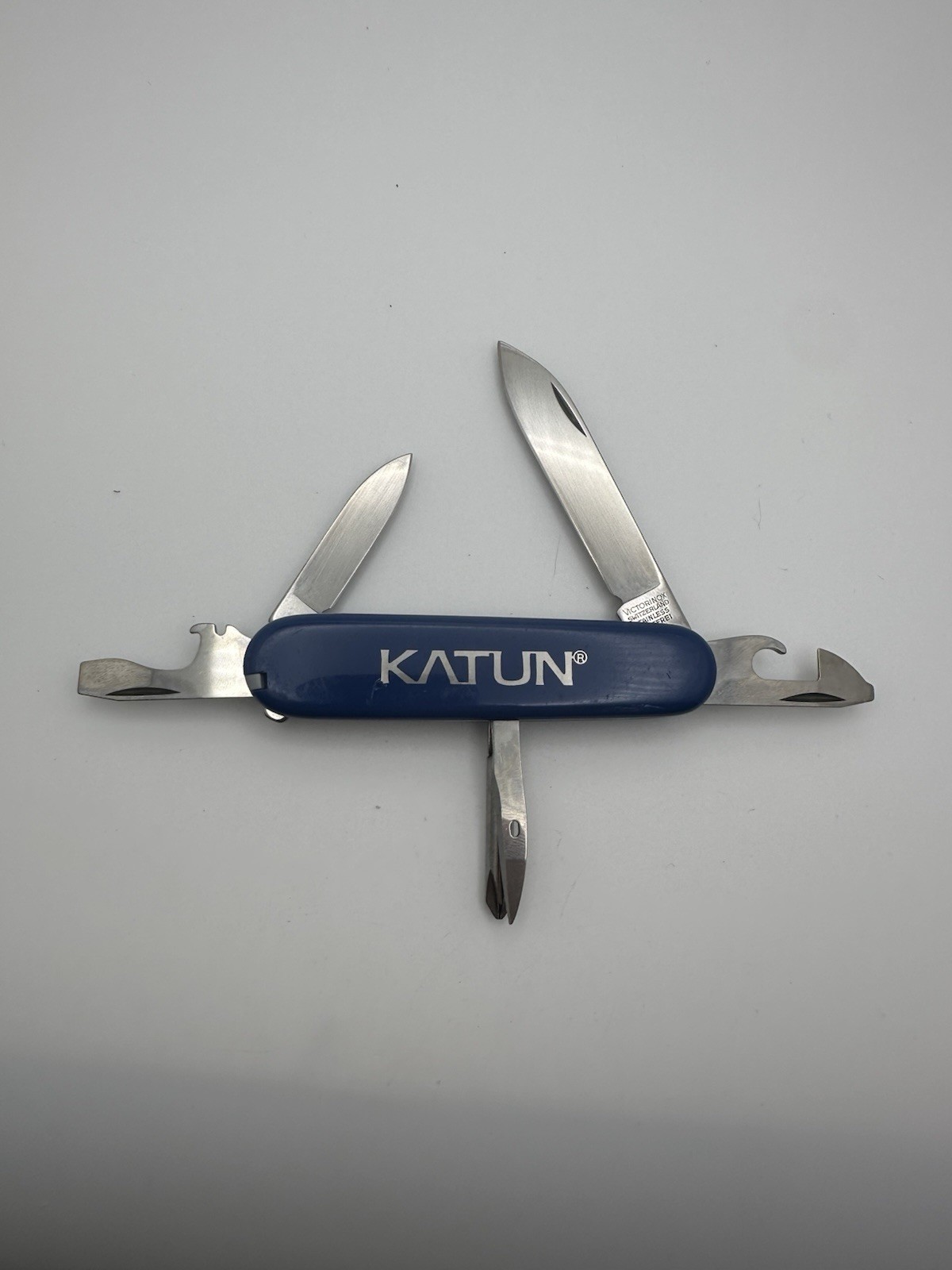 Blue Victorinox Swiss Army Knife 91mm Lot Branded Huntsman And Tinker Nice