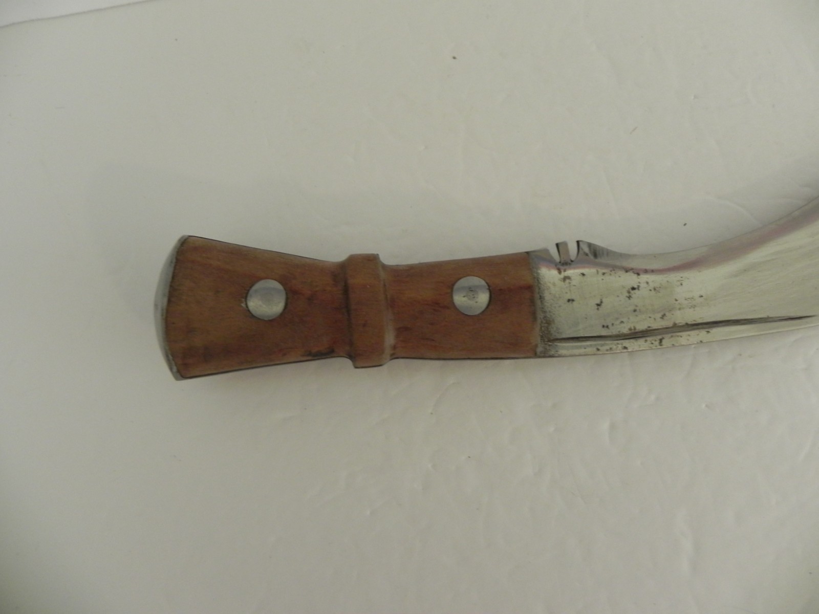 Reproduction Gurkha Khukri Knife w/ Recurved Blade and Wooden Handle in Sheath