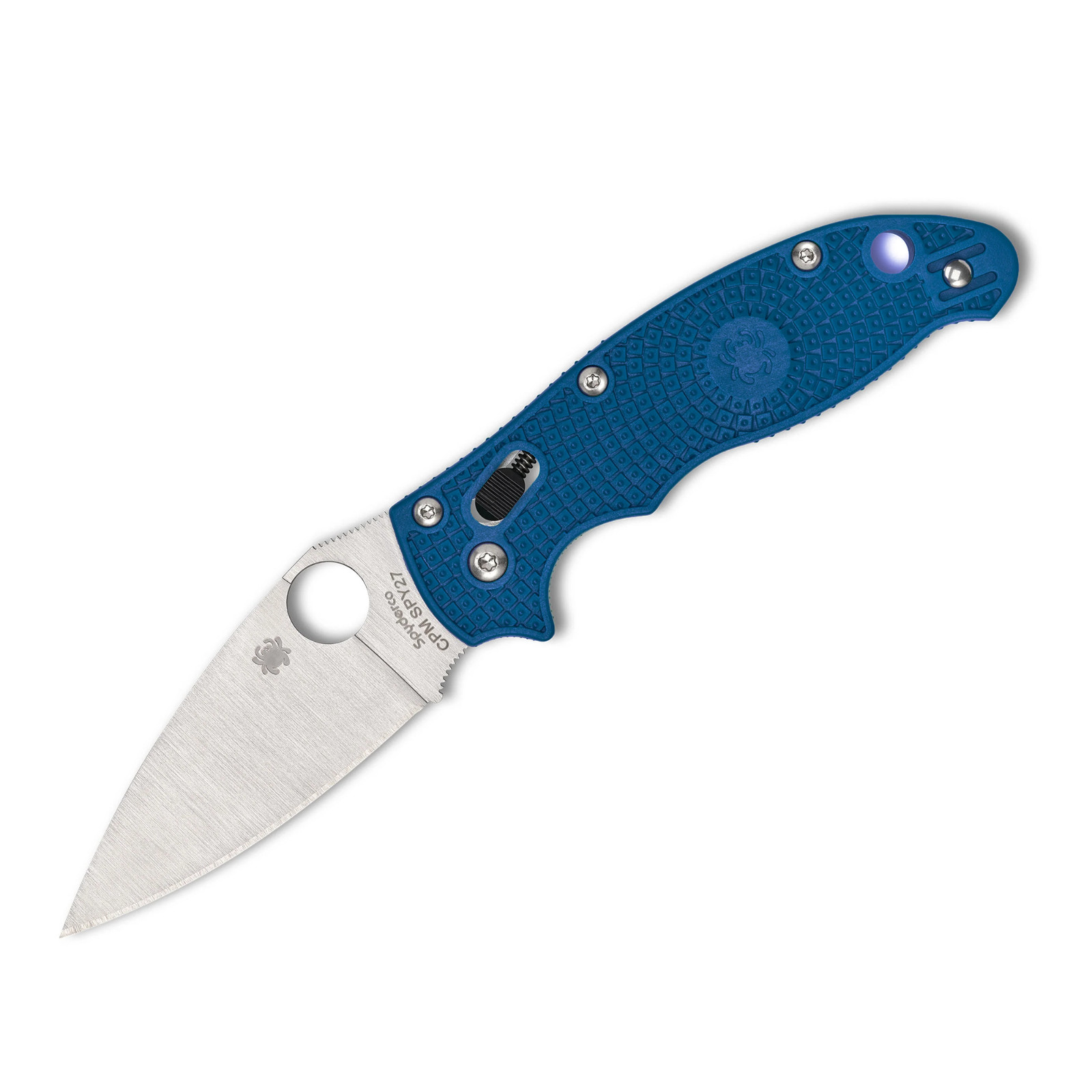 Spyderco C101PDBL2 Manix2 Lightweight Blue Handle Stainless Steel Folding Knife