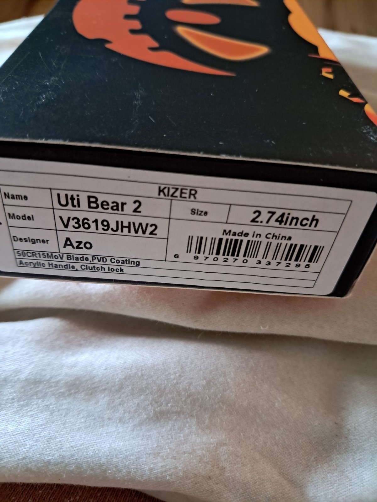 Kizer Halloween 2025 Uti Drop Bear 2 V3619JHW2 – Acrylic – 50Cr15MoV Utility