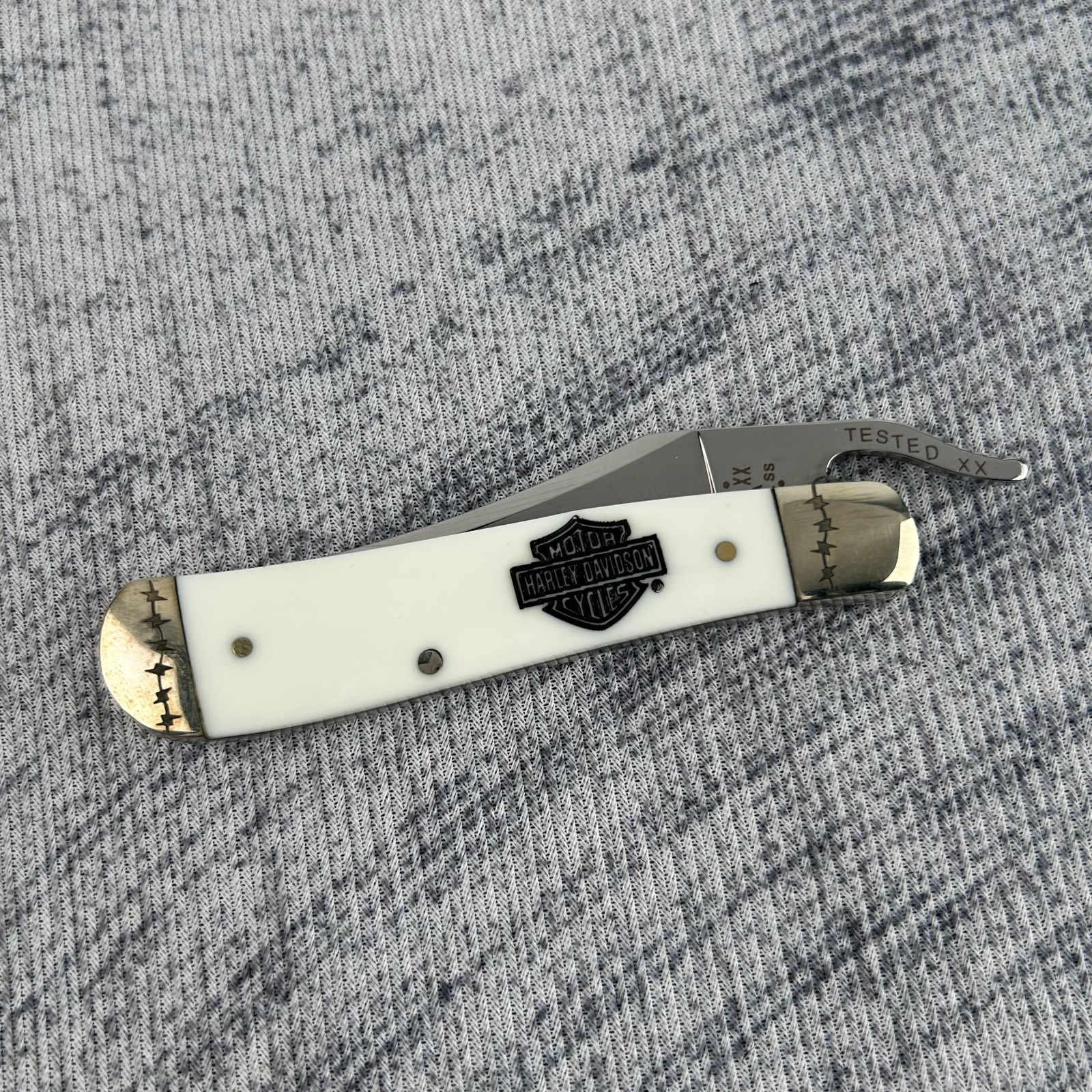 Case xx Knives Harley-Davidson Russlock 52249 White Pocket Knife Stainless