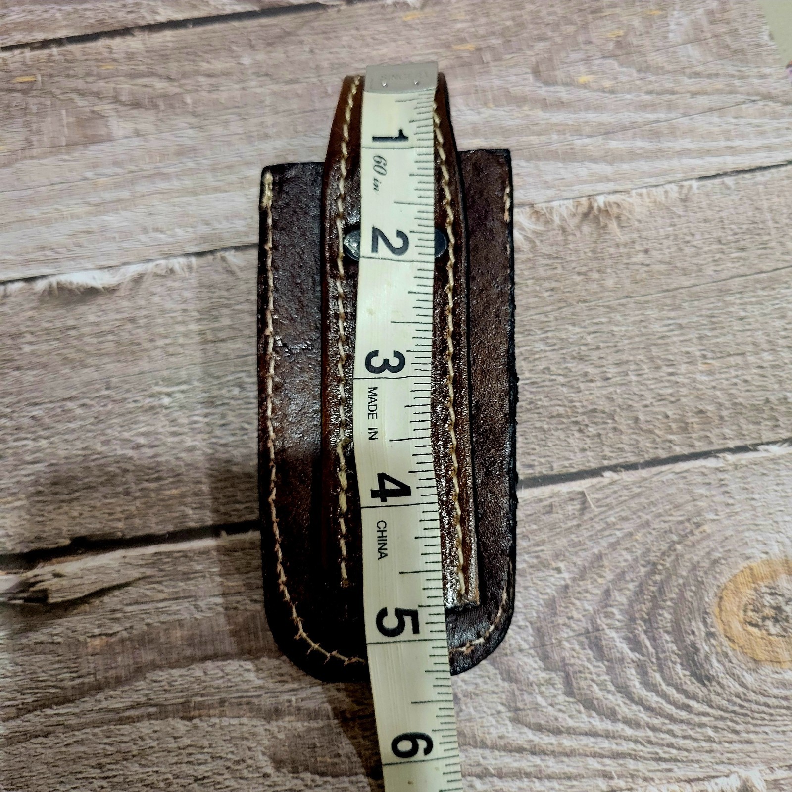 Native American GENUINE LEATHER POCKET KNIFE SHEATH 5.5 » HANDMADE BELT LOOP