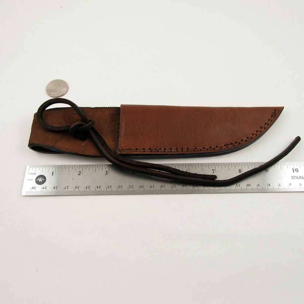 Knife Sheath Leather Belt Fixed-Blade Brown 10″ – Fits Blade up to 5.5″ x 1.25″