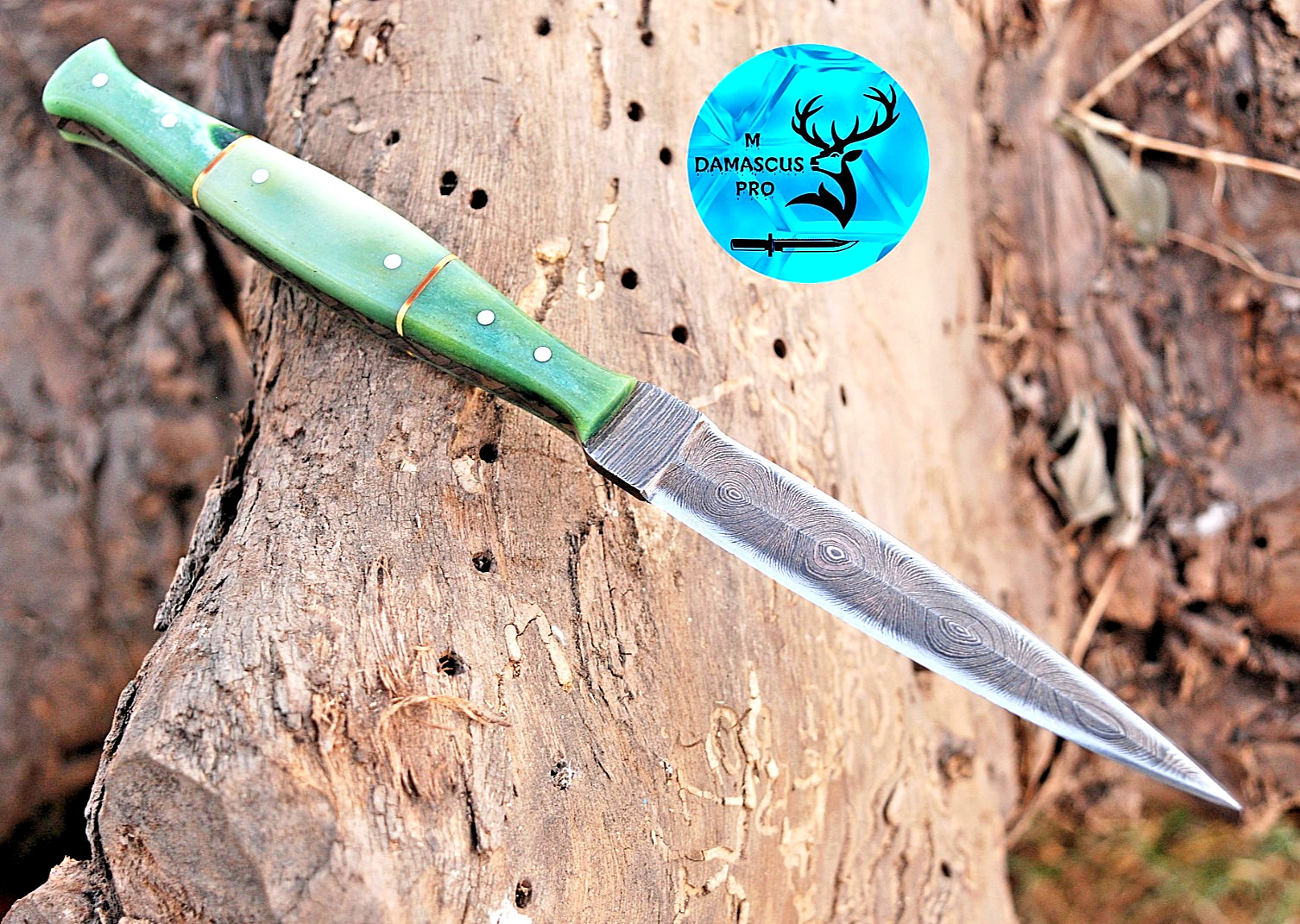 CUSTOM HAND MADE FORGED DAMASCUS STEEL BOOT KNIFE THROWING HUNTING 1383