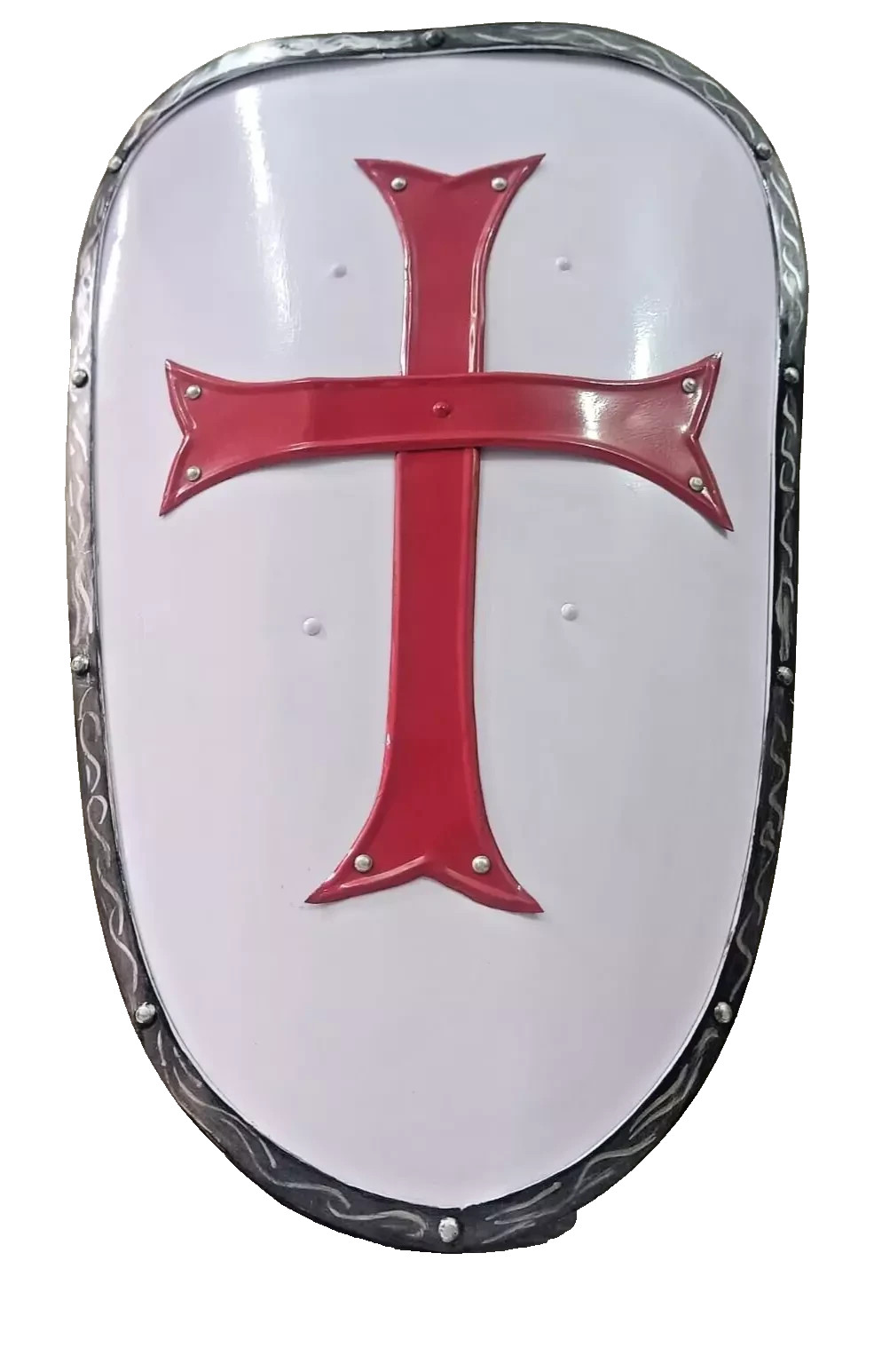 Medieval RED Cross Battle Armor HEATER shield Templar COSPLAY CRUSADER shield