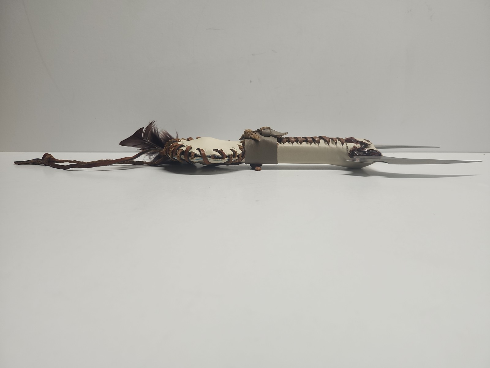 Tom Anderson Custom Fantasy Axe Set Double Blade Rawhide Leather Wrapped Signed