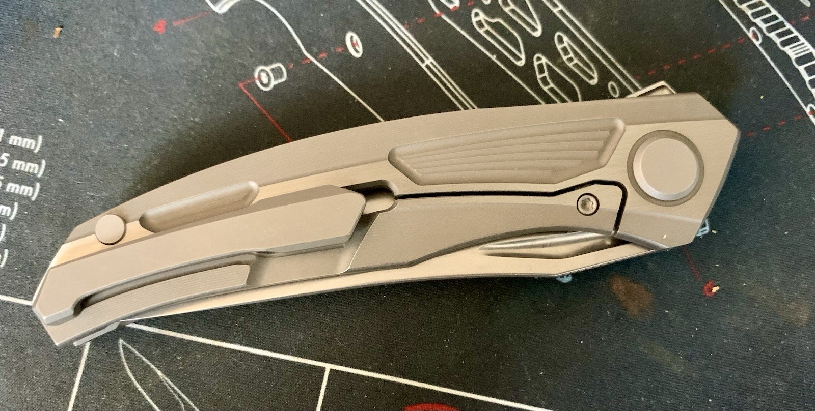 Titanium Framelock Flipper w/ Trailing Point Satin Finish M390 Blade