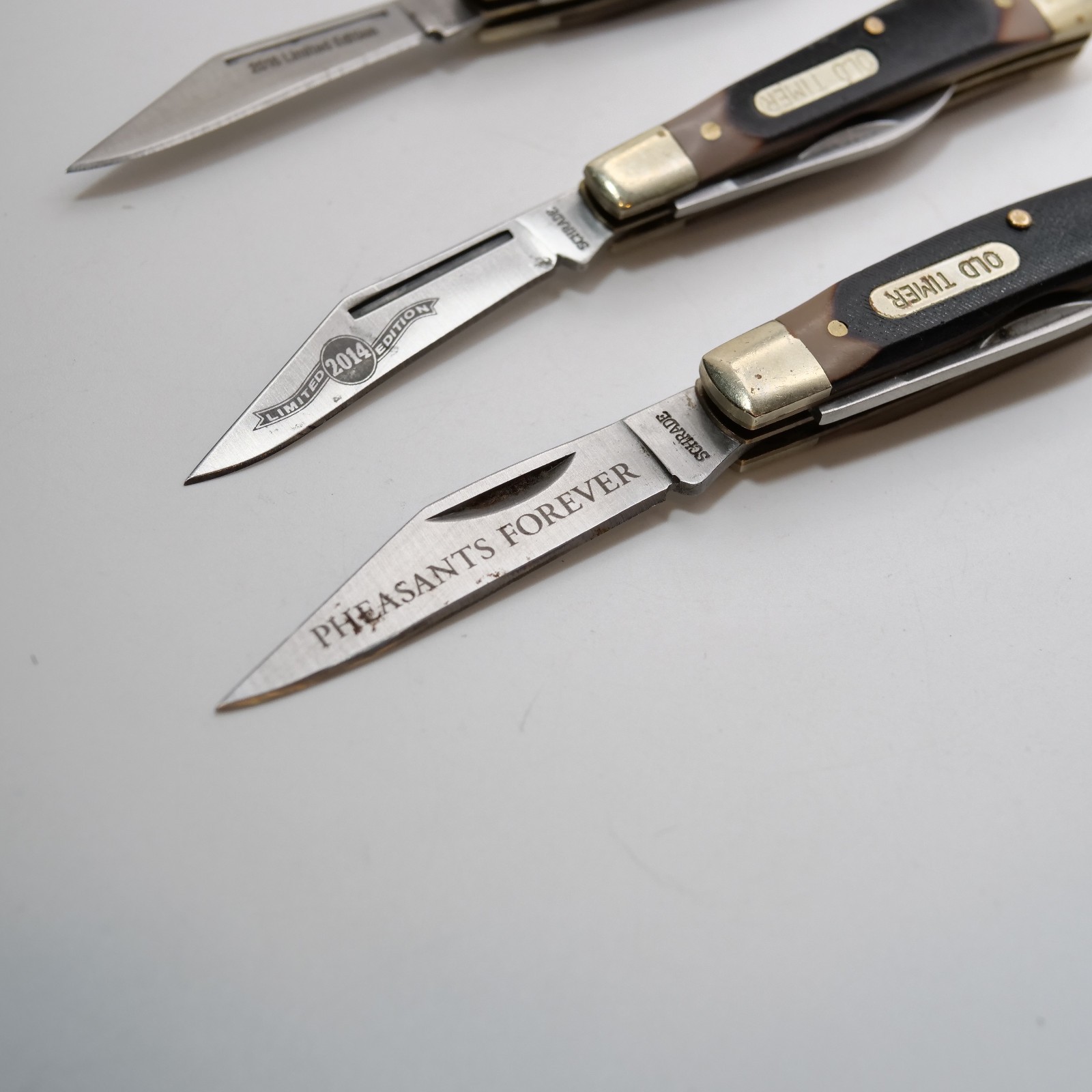 Lot of 3 Schrade Uncle Henry Modern Made Folding Knives Branded 12OT and 33OT
