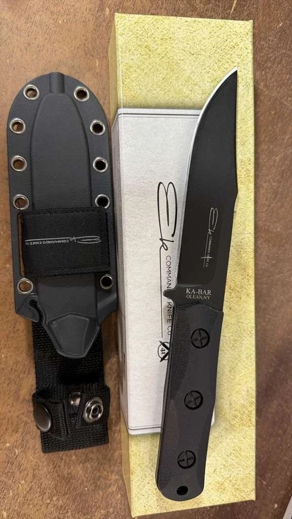 Ka-Bar Ek Commando Short Clip Point Fixed Blade Knife (5.06″ Black) EK50 *New*
