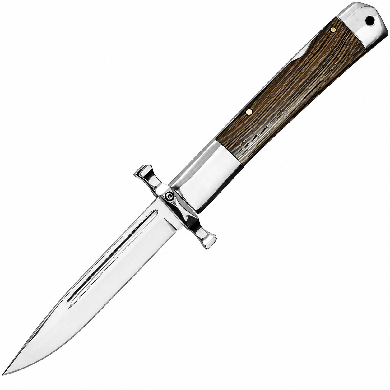 Elitedge Fancy Swing Guard Lockback Pocket Knife Folder Dark Wood 440C 10-001DW