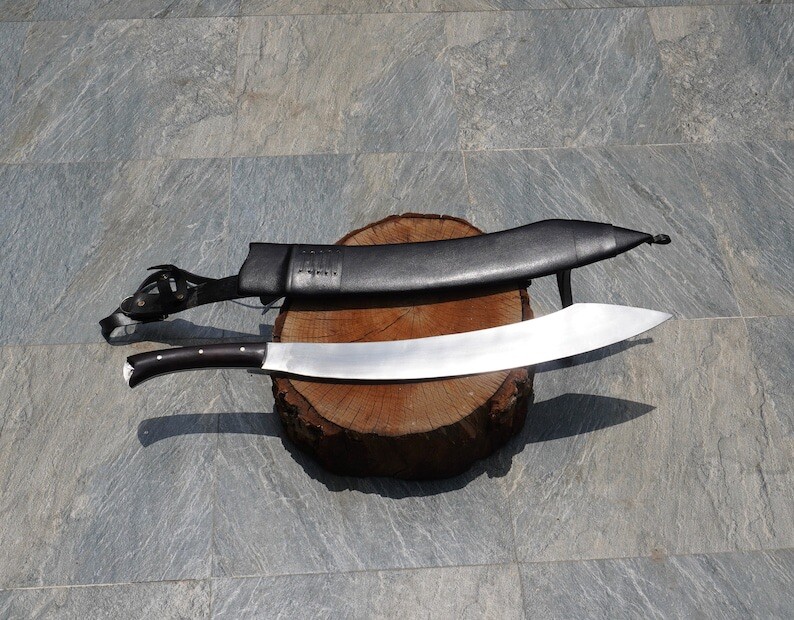 Custom Handmade Carbon Steel Blade Tactical Machete Sword| Hunting Sword Camping