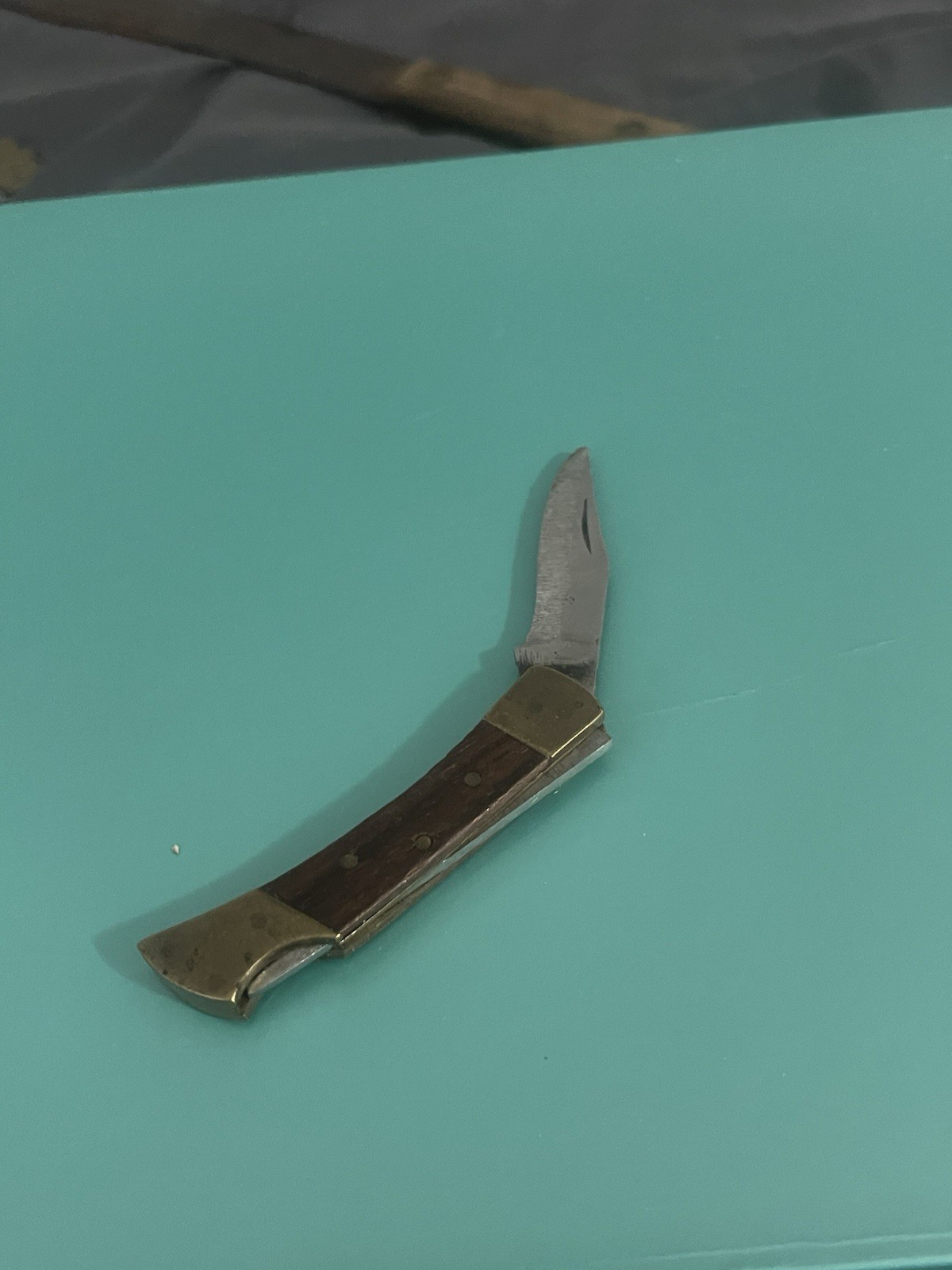 Vintage Wood And Brass Pocket Knife