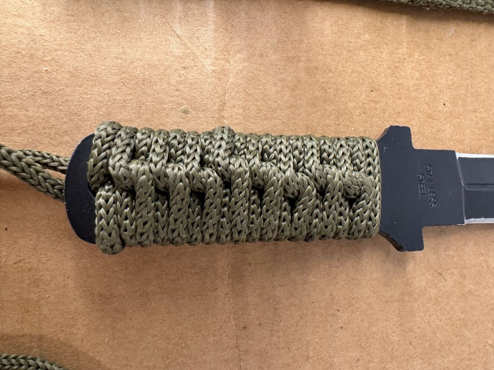 Survivor Fixed Blade Tactical Knife with Cord Wrapped Handle and Sheath
