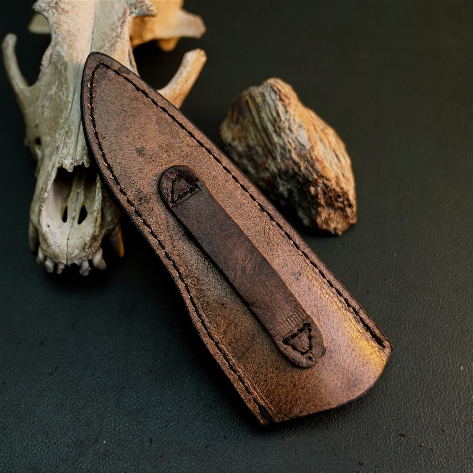 8.6″ Hunting EDC Stainless Knife Handmade Full Tang Wood Handle + Sheath
