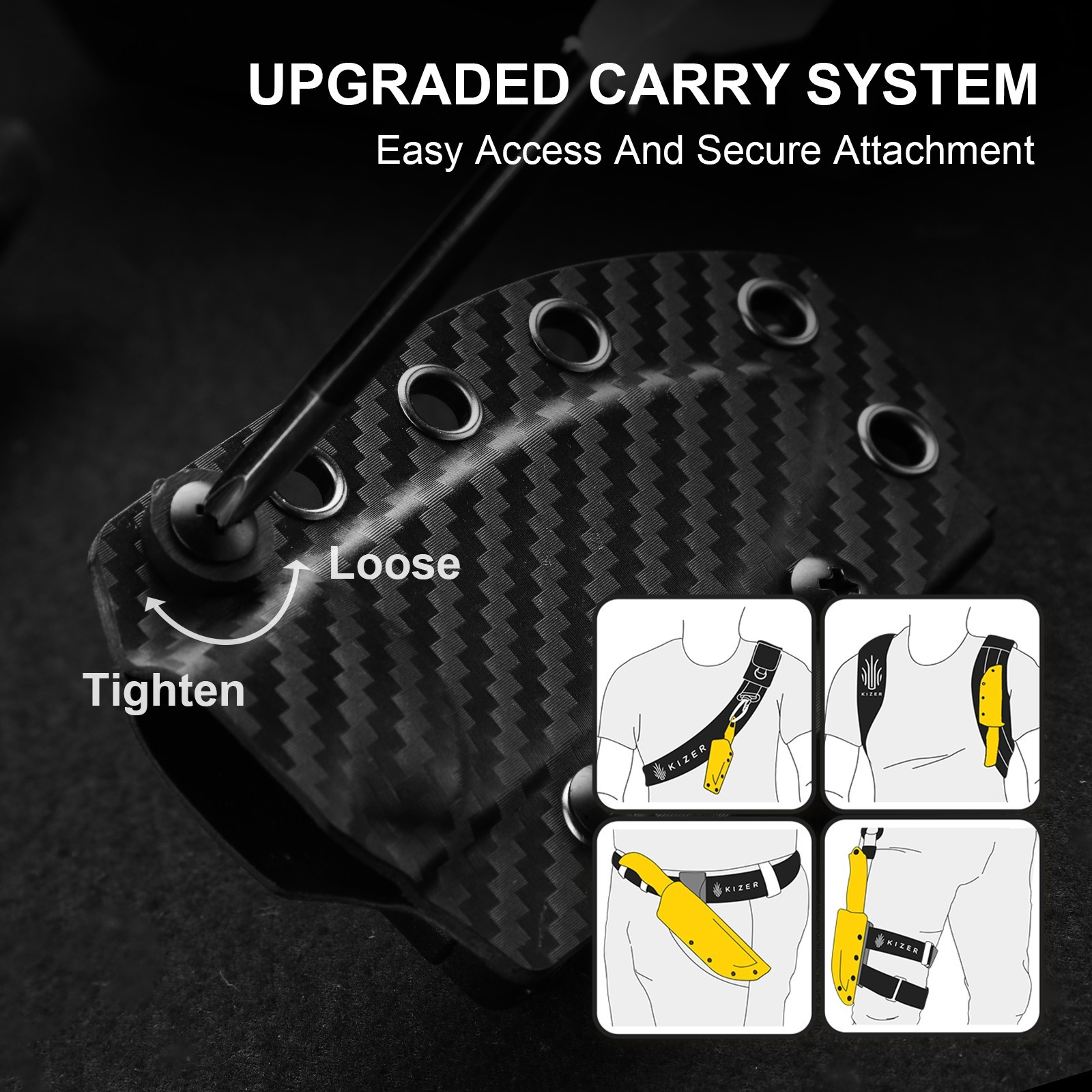 Kizer Drop Bear Fix Drop Point Fixed Knife S45VN Blade Micarta Handle + Sheath