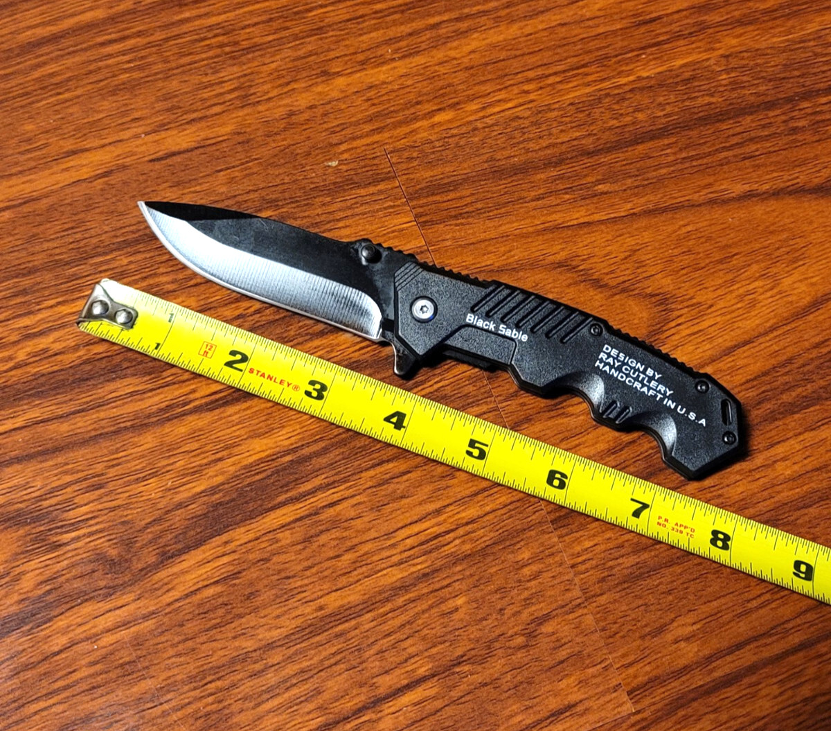 Ray Cutlery Black Sable Aluminum Body Stainless Steel 7CR17 Quick Open Knife