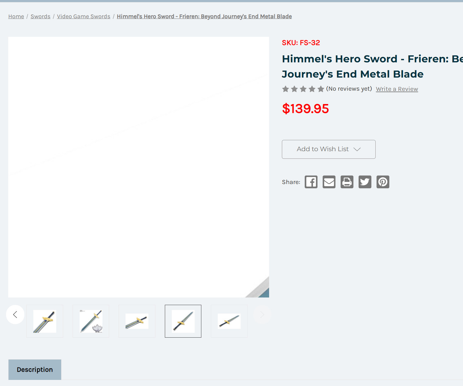 43”Himmel’s Hero Replica Sword Frieren:Beyond Journey’s End Full Metal Blade 芙丽莲