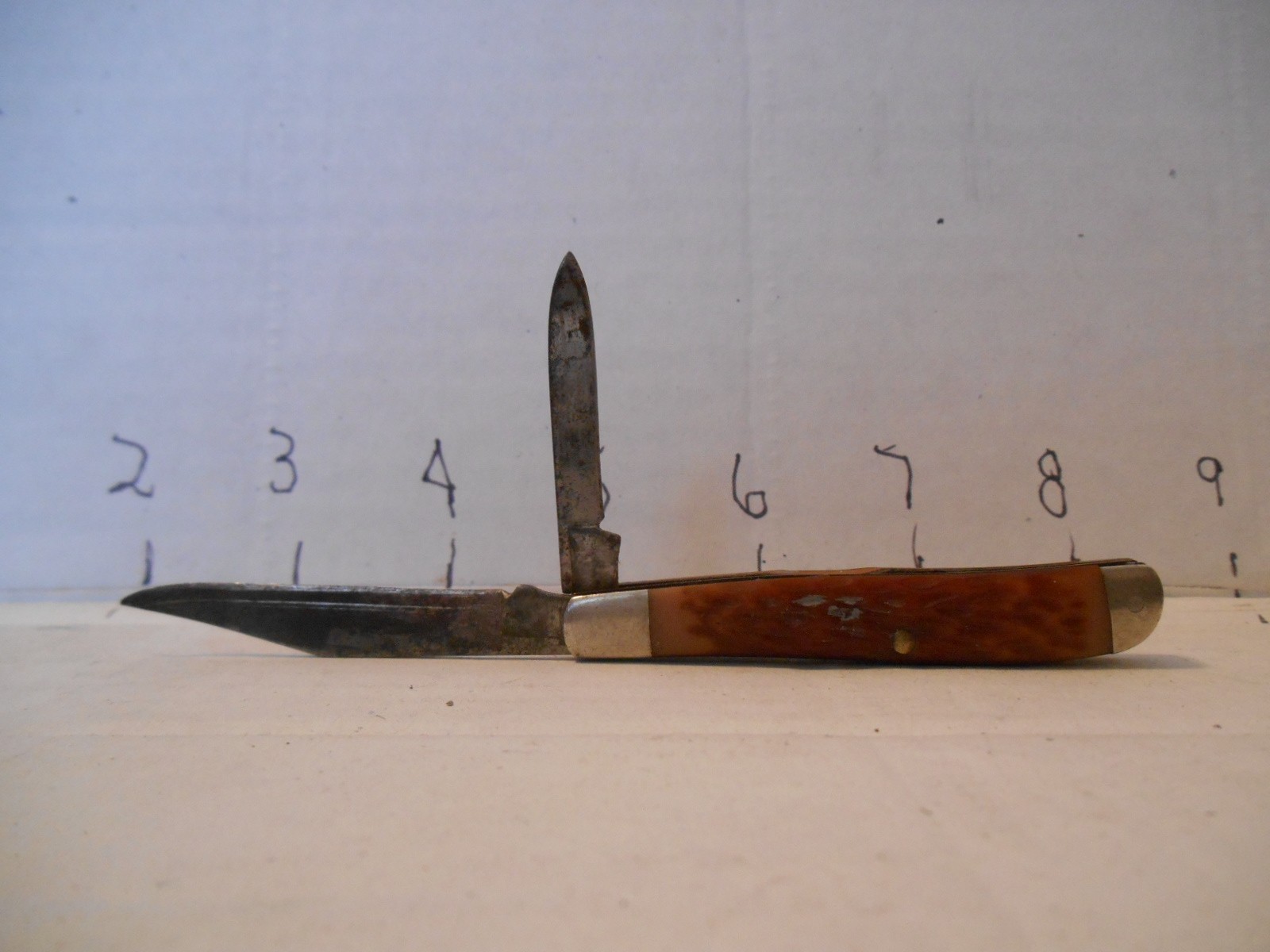 1960s KABAR 1019 USA Pocket Knife 2 Blades Folding 2.75 in long