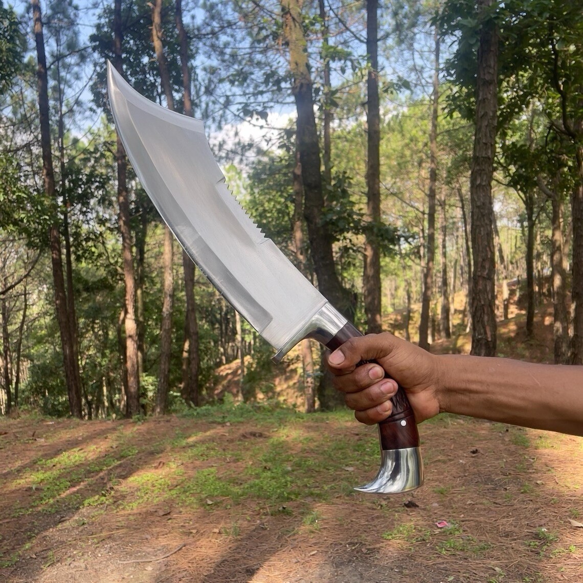 Custom Handmade D2 Tool Steel Machete – 20″ Combat & Survival Knife With Sheath
