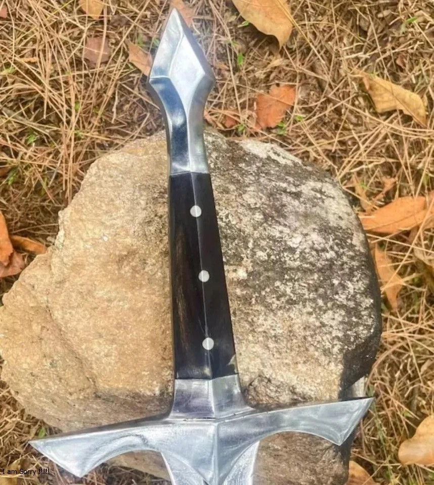 36″ Straight Long Viking Sword | Handmade Carbon Steel Blade | Hunting | Camping