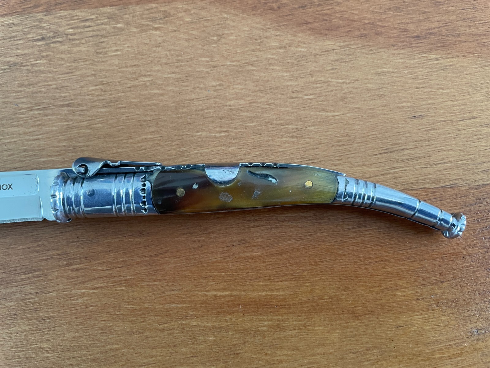 3.34” Spanish Navaja Serrana Folding Pocket Knife Bullhorn Handle – US Seller