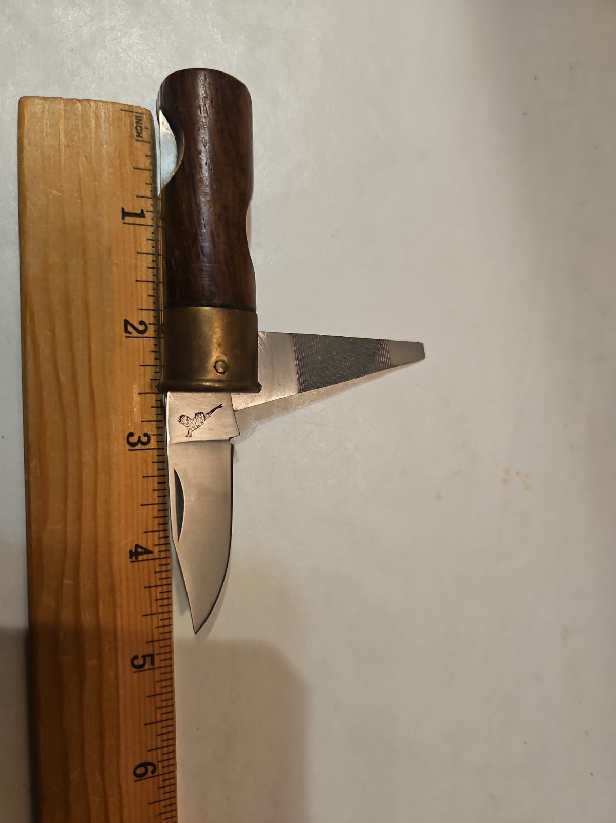 VINTAGE FEDERAL 12GA PHEASANT HUNTING FIGURAL SHOTGUN SHELL LOCKBACK KNIFE TOOLS