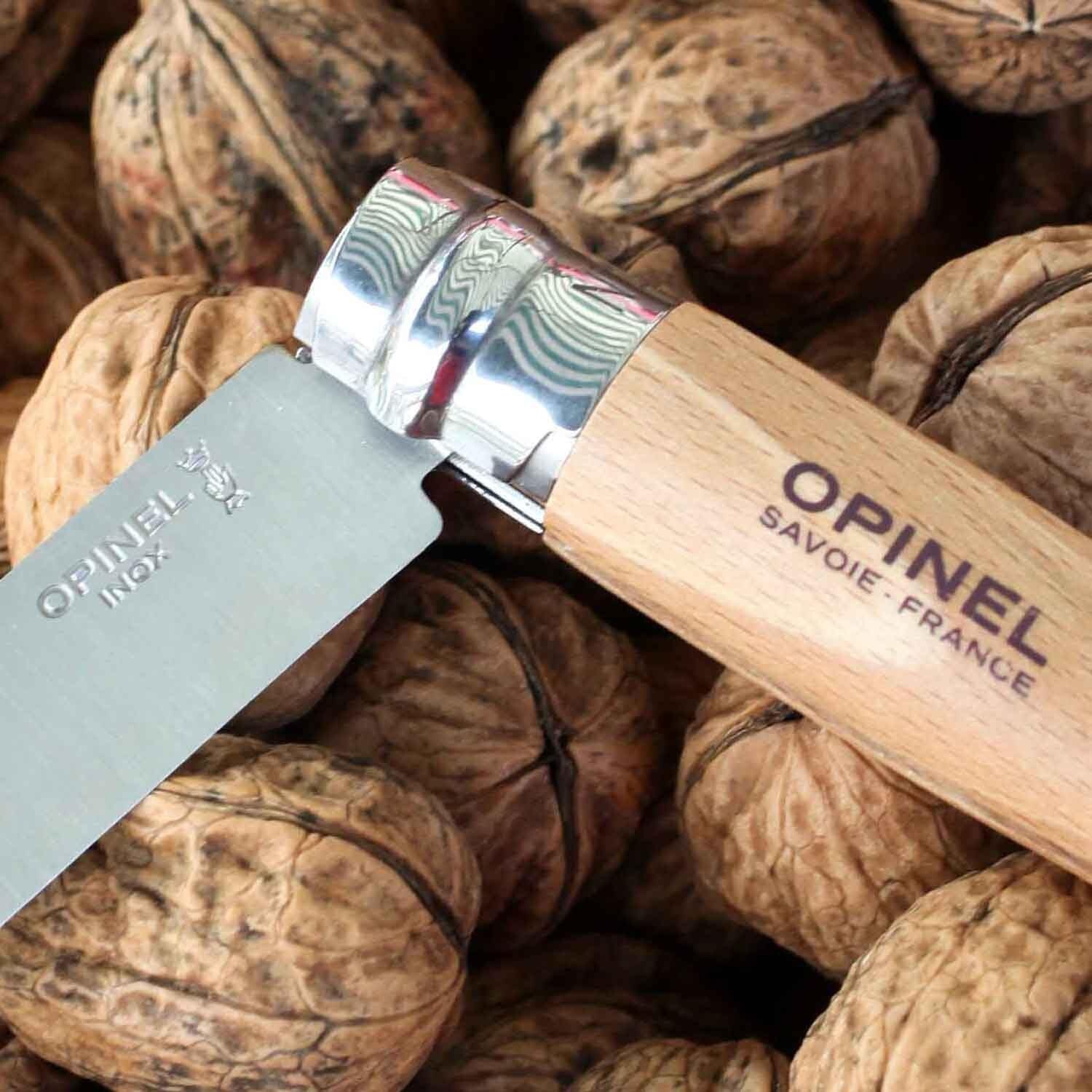 Opinel No. 8 3.28″ Carbon Steel Blade Folding Knife with Hardwood Handle