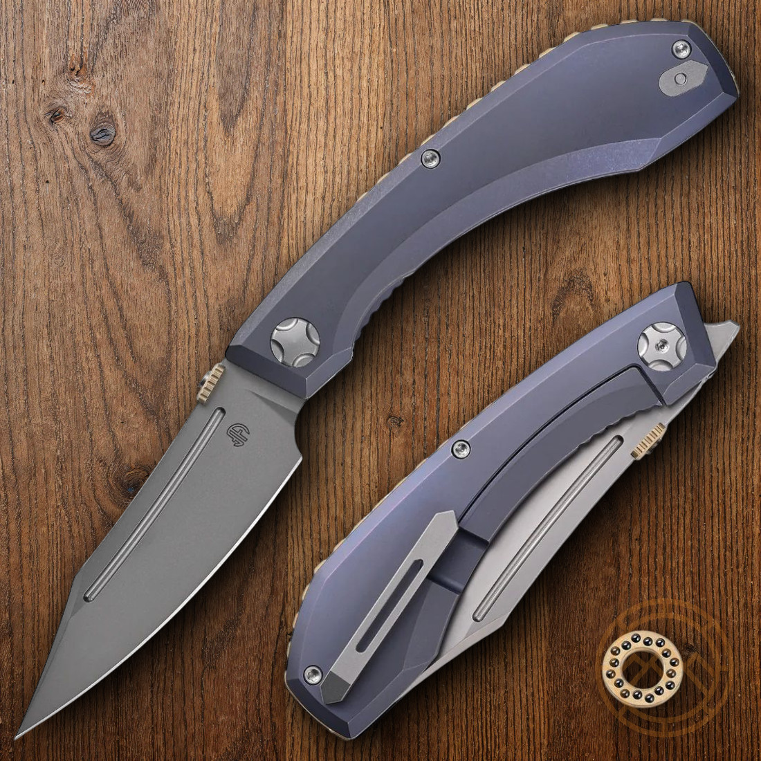 North Mountain Blade Redeemer Folding Knife 3⅜» M390 Steel Blade Titanium Handle