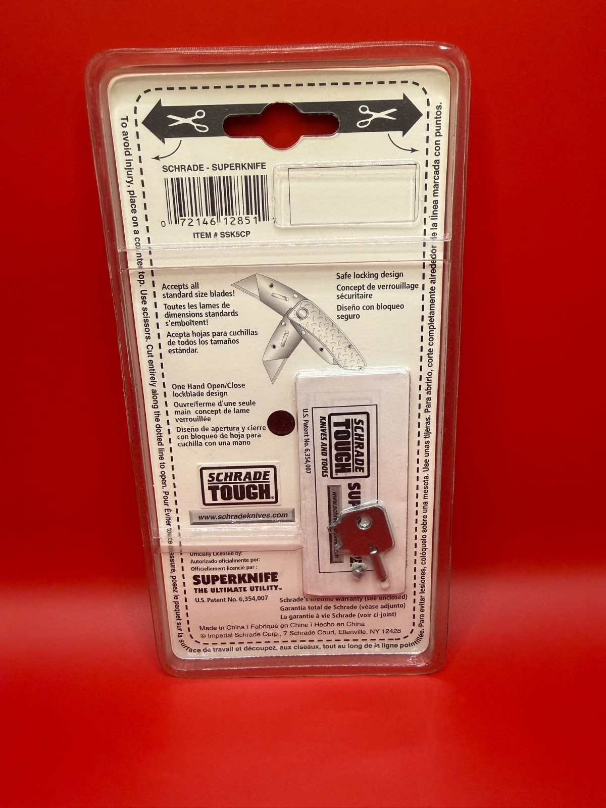 Schrade Superknife SSK5CP Folding Utility Knife NIB 10 Bonus Blades China