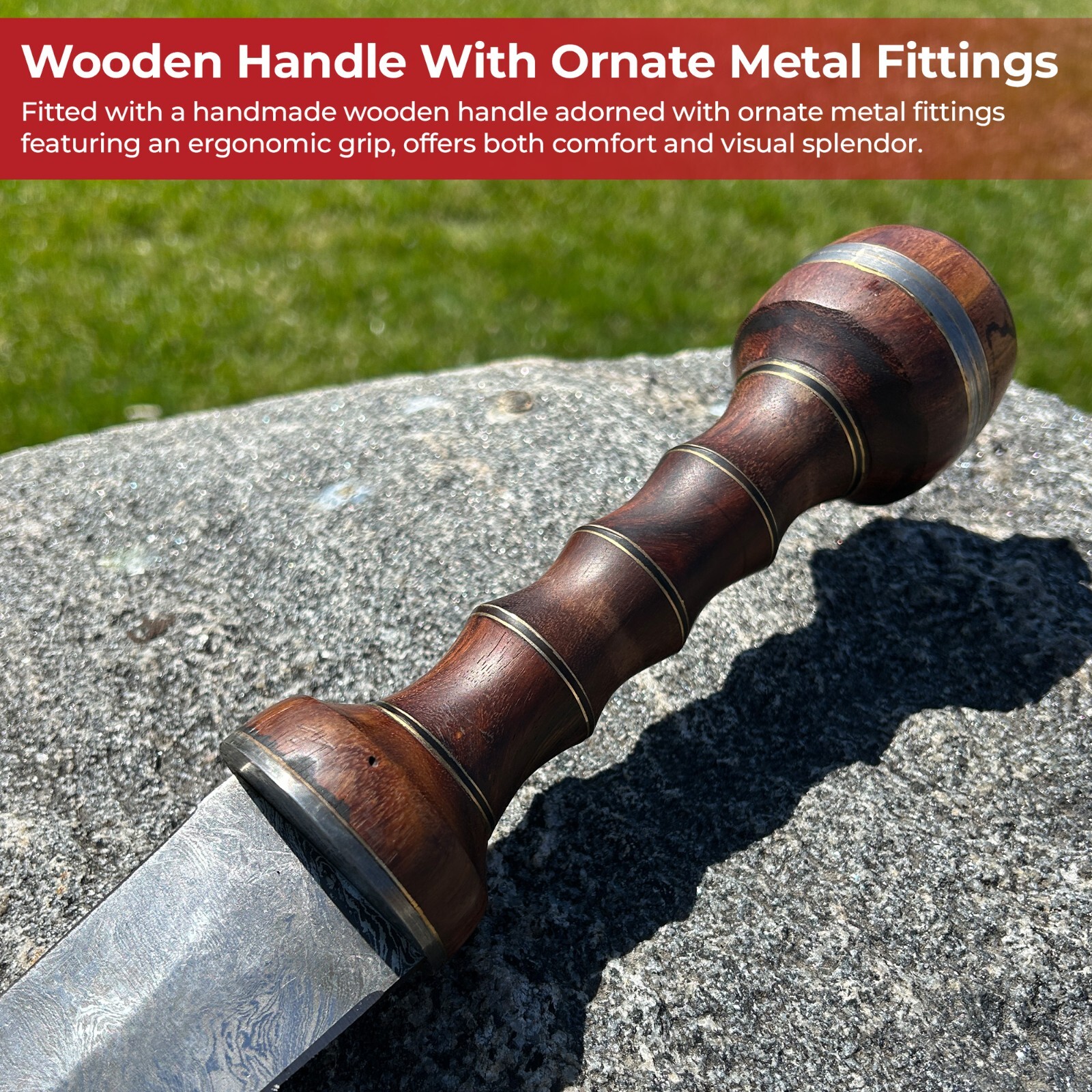 Legionnaire’s Legacy Handcrafted Damascus Steel Roman Gladius XV Edition Display