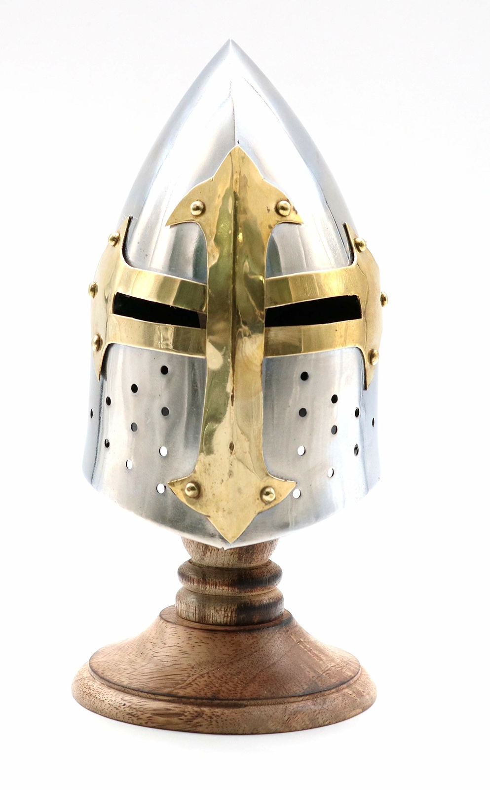 Medieval Mini Helmet with Display Stand for Home Decoration and Gift Accessory