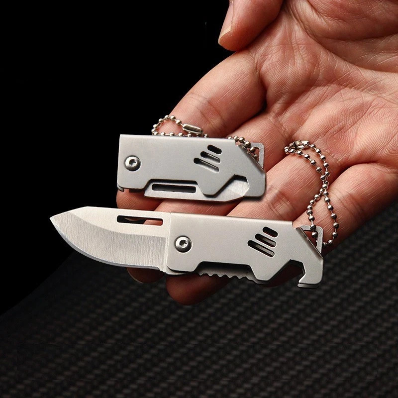 Mini EDC Foldable Pocket Knife Keychain Survival Tool Bottle Opener || US SELLER
