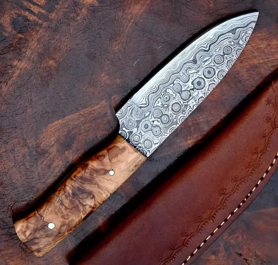 Damascus Hunting Knife Custom HandMade – Hand Forged Damascus Steel Blade 2476