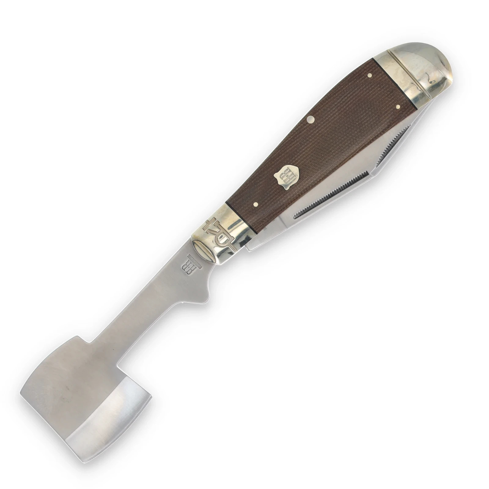 Rough Ryder Pocket Chopper Folding Knife Hatchet Brown Tater Skin Micarta RR2339