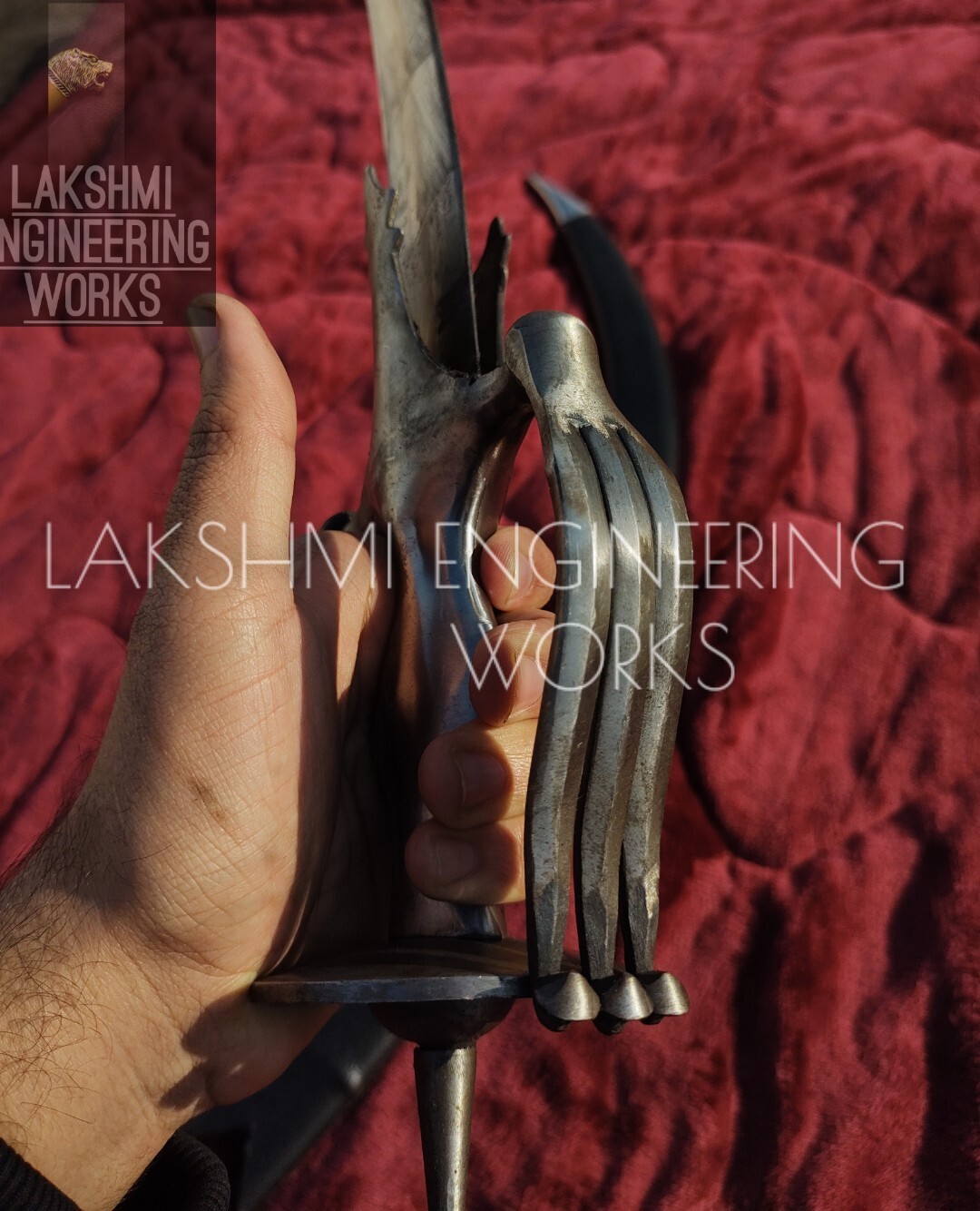 GOLIYA SWORD,Punjabi HandForged GOLIYA SWORD, Sarabloha Kamani Blade, Mild Steel