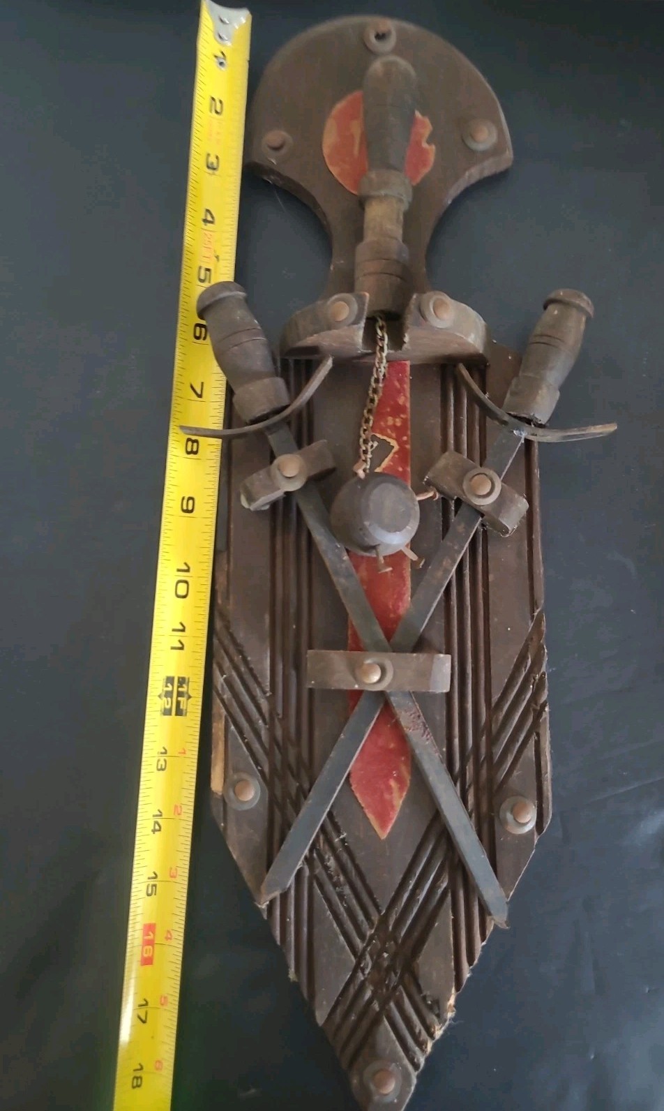 Vintage Midieval Sword & Mace Display Wall Decor 18 inch