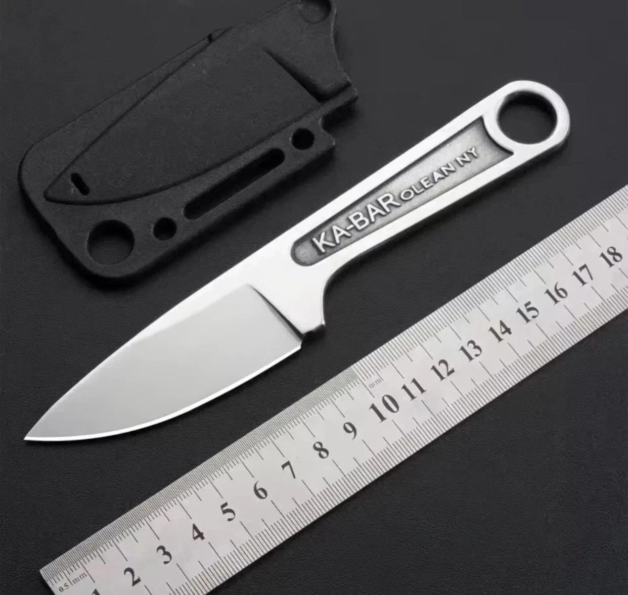 Ka-Bar Wrench Fixed Knife 3″ Blade 425 Carbon Steel One Piece. Free Shipping.