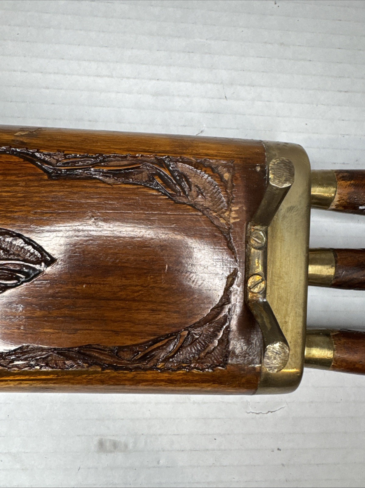 Antique India Carved Wood And Brass￼Knife Set Of 6